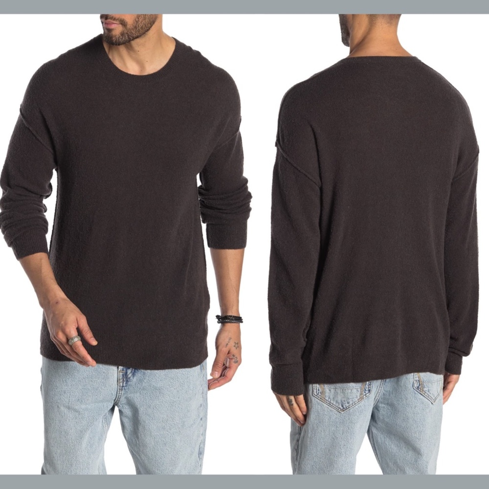 NEW $165 ALLSAINTS Ridge Crew Neck Pullover Sweater in‎ Brown [SZ Large ]